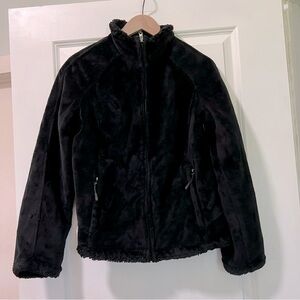 GREEN TEA Black Soft Plush Jacket Faux Fur Black Size Medium Polyester